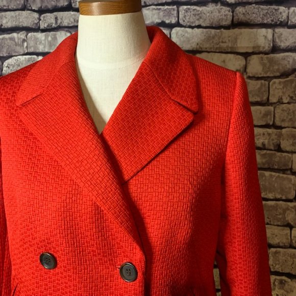 Talbots Red Double Breasted Jacket Size 12P - Picture 2 of 9